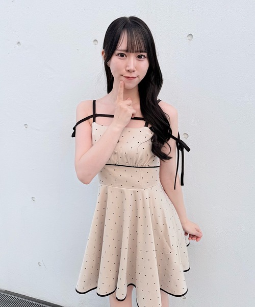NOMAE(ノーマエ)の「アームリボンワンピース(ワンピース・レディース・ベージュ/グレー/ブラウン/ダークブルー・FREE)」の17枚目の写真