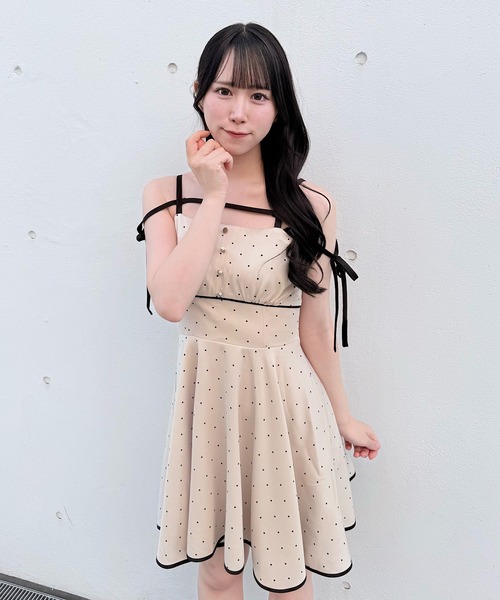 NOMAE(ノーマエ)の「アームリボンワンピース(ワンピース・レディース・ベージュ/グレー/ブラウン/ダークブルー・FREE)」の18枚目の写真