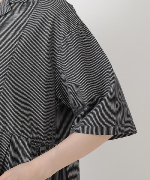 one'sterrace(ワンズテラス)の「オープンカラー 5分袖ワンピース(ワンピース・レディース・ネイビー系5/ブラック系8/ブルー系その他7・02)」の17枚目の写真