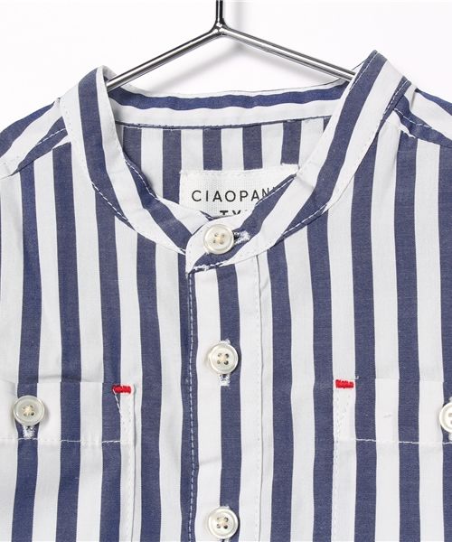 CIAOPANIC TYPY（チャオパニックティピー）の「バンドカラーシャツ（シャツ/ブラウス・キッズ・ホワイト/ブルー・135/125/95/115/105）」の10枚目の写真