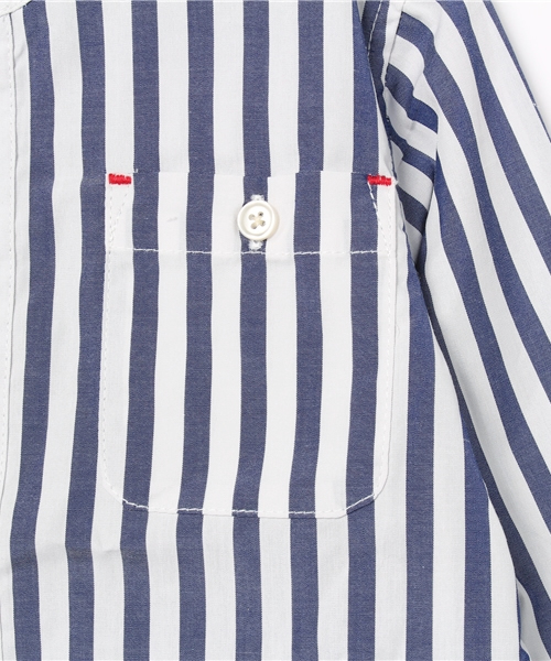 CIAOPANIC TYPY（チャオパニックティピー）の「バンドカラーシャツ（シャツ/ブラウス・キッズ・ホワイト/ブルー・135/125/95/115/105）」の3枚目の写真