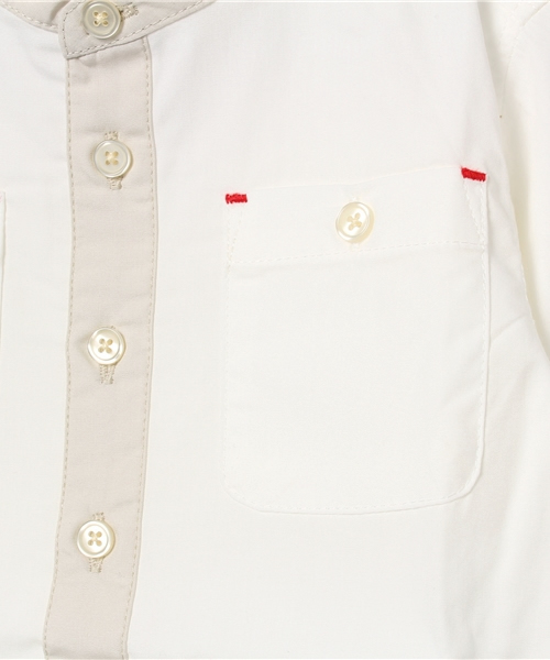 CIAOPANIC TYPY（チャオパニックティピー）の「バンドカラーシャツ（シャツ/ブラウス・キッズ・ホワイト/ブルー・135/125/95/115/105）」の8枚目の写真