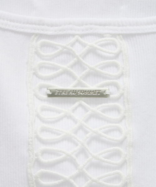 ETRE AU SOMMET（エトレオソメ）の「Crochet Point Short Sleeve (Ivory)（Tシャツ/カットソー・レディース・アイボリー・FREE）」の10枚目の写真