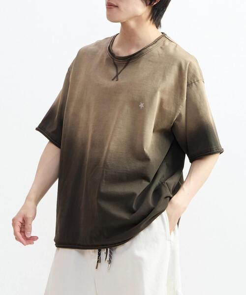 CONVERSE TOKYO（コンバーストウキョウ）の「GRADATION DYE CUT-OFF TEE（Tシャツ/カットソー・レディース・ネイビー/ブラウン/ブラック・SMALL/MEDIUM）」の8枚目の写真