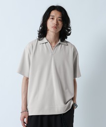 RAGEBLUE | 【LUXURY+EASY】<接触冷感>DRAPE FABLIC SKIPPER DESIGN POLO /ラグイージースキッパーポロ(ポロシャツ)