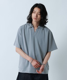 RAGEBLUE | 【LUXURY+EASY】DRAPE FABLIC SKIPPER DESIGN POLO /ラグイージースキッパーポロ(ポロシャツ)