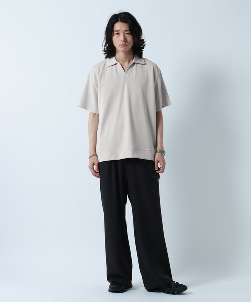 RAGEBLUE(レイジブルー)の「【LUXURY+EASY】<接触冷感>DRAPE FABLIC SKIPPER DESIGN POLO /ラグイージースキッパーポロ(ポロシャツ・メンズ・ブラック/ライトグレー/ライトブルー・MEDIUM/LARGE)」の11枚目の写真