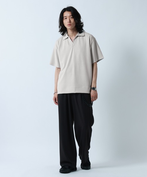 RAGEBLUE(レイジブルー)の「【LUXURY+EASY】<接触冷感>DRAPE FABLIC SKIPPER DESIGN POLO /ラグイージースキッパーポロ(ポロシャツ・メンズ・ブラック/ライトグレー/ライトブルー・MEDIUM/LARGE)」の12枚目の写真