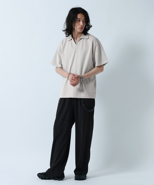 RAGEBLUE(レイジブルー)の「【LUXURY+EASY】<接触冷感>DRAPE FABLIC SKIPPER DESIGN POLO /ラグイージースキッパーポロ(ポロシャツ・メンズ・ブラック/ライトグレー/ライトブルー・MEDIUM/LARGE)」の13枚目の写真