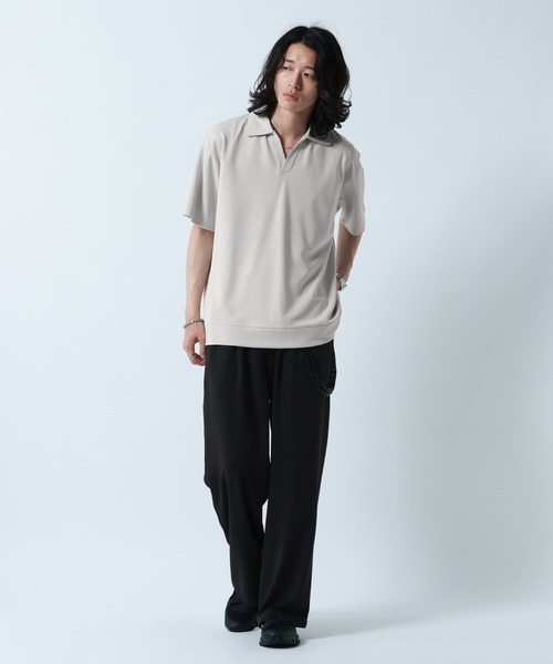 RAGEBLUE(レイジブルー)の「【LUXURY+EASY】<接触冷感>DRAPE FABLIC SKIPPER DESIGN POLO /ラグイージースキッパーポロ(ポロシャツ・メンズ・ブラック/ライトグレー/ライトブルー・MEDIUM/LARGE)」の14枚目の写真