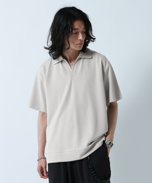 RAGEBLUE(レイジブルー)の「【LUXURY+EASY】<接触冷感>DRAPE FABLIC SKIPPER DESIGN POLO /ラグイージースキッパーポロ(ポロシャツ・メンズ・ブラック/ライトグレー/ライトブルー・MEDIUM/LARGE)」の16枚目の写真