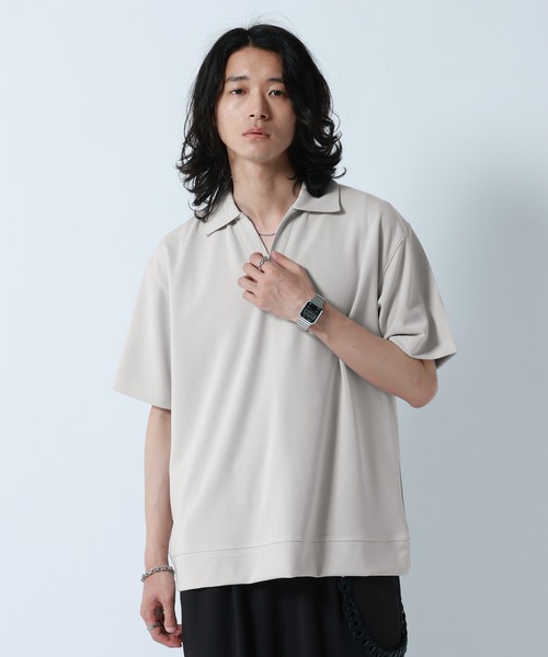RAGEBLUE(レイジブルー)の「【LUXURY+EASY】<接触冷感>DRAPE FABLIC SKIPPER DESIGN POLO /ラグイージースキッパーポロ(ポロシャツ・メンズ・ブラック/ライトグレー/ライトブルー・MEDIUM/LARGE)」の17枚目の写真
