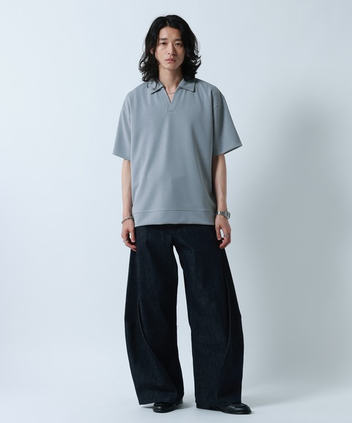 RAGEBLUE(レイジブルー)の「【LUXURY+EASY】<接触冷感>DRAPE FABLIC SKIPPER DESIGN POLO /ラグイージースキッパーポロ(ポロシャツ・メンズ・ブラック/ライトグレー/ライトブルー・MEDIUM/LARGE)」の19枚目の写真