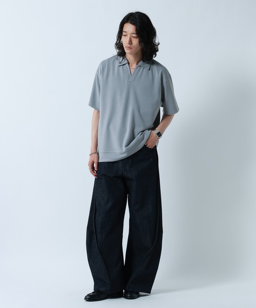 RAGEBLUE(レイジブルー)の「【LUXURY+EASY】<接触冷感>DRAPE FABLIC SKIPPER DESIGN POLO /ラグイージースキッパーポロ(ポロシャツ・メンズ・ブラック/ライトグレー/ライトブルー・MEDIUM/LARGE)」の20枚目の写真