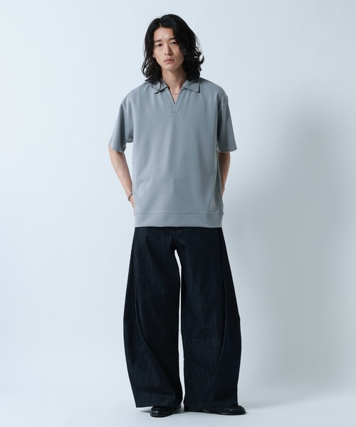 RAGEBLUE(レイジブルー)の「【LUXURY+EASY】<接触冷感>DRAPE FABLIC SKIPPER DESIGN POLO /ラグイージースキッパーポロ(ポロシャツ・メンズ・ブラック/ライトグレー/ライトブルー・MEDIUM/LARGE)」の22枚目の写真