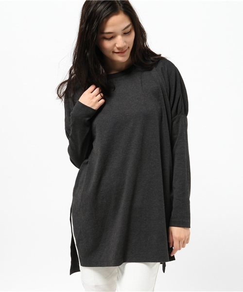 OUTLET(アウトレット)の「【Omekashi】タックスリーブプルオーバー(Tシャツ/カットソー・レディース・チャコールグレー/キャメル/ブラック・FREE)」の3枚目の写真