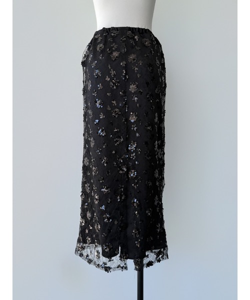 AMOMMA(アモマ)の「SPARKLING SHEER FLOWER SKIRT(スカート・レディース・White/Black・FREE)」の6枚目の写真
