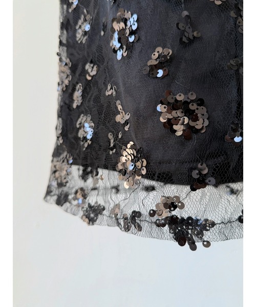 AMOMMA(アモマ)の「SPARKLING SHEER FLOWER SKIRT(スカート・レディース・White/Black・FREE)」の7枚目の写真