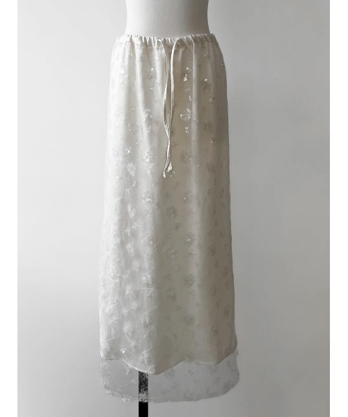 AMOMMA(アモマ)の「SPARKLING SHEER FLOWER SKIRT(スカート・レディース・White/Black・FREE)」の12枚目の写真