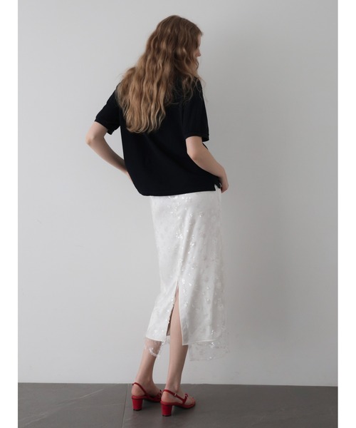 AMOMMA(アモマ)の「SPARKLING SHEER FLOWER SKIRT(スカート・レディース・White/Black・FREE)」の10枚目の写真