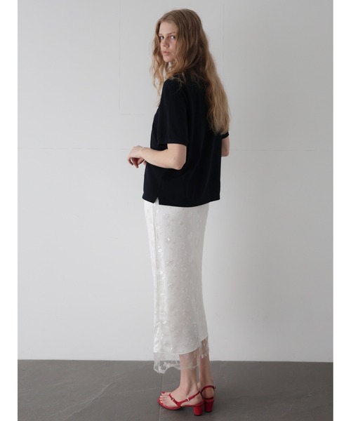 AMOMMA(アモマ)の「SPARKLING SHEER FLOWER SKIRT(スカート・レディース・White/Black・FREE)」の8枚目の写真