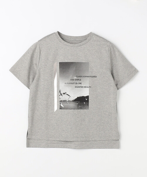 COMME CA(コムサ)の「スーピマコットンポンチ Tシャツ(Tシャツ/カットソー・レディース・ホワイト/サックスブルー/ネイビー/グリーン/トップグレー・9号/11号)」の2枚目の写真