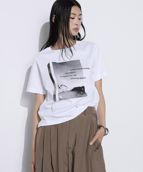 COMME CA(コムサ)の「スーピマコットンポンチ Tシャツ(Tシャツ/カットソー・レディース・ホワイト/サックスブルー/ネイビー/グリーン/トップグレー・9号/11号)」の19枚目の写真