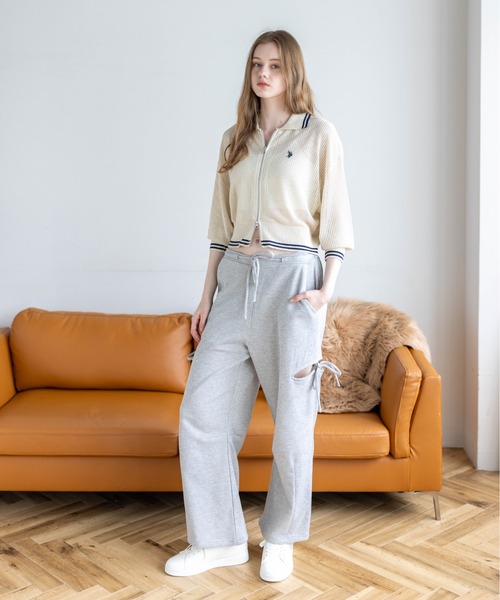 U.S. POLO ASSN.(ユーエスポロアッスン)の「【U.S. POLO ASSN.】clear 別注 ダブルジップメッシュニットカーディガン(カーディガン/ボレロ・レディース・アイボリー/ブラック/グレー・F)」の16枚目の写真