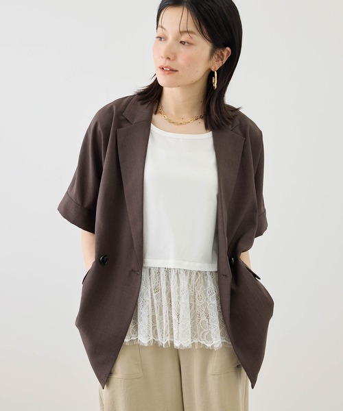 ROPE' PICNIC（ロペピクニック）の「レースドッキングタンク/着丈が選べる（タンクトップ・レディース・ホワイト・M/TM）」の6枚目の写真