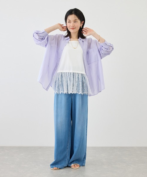 ROPE' PICNIC（ロペピクニック）の「レースドッキングタンク/着丈が選べる（タンクトップ・レディース・ホワイト・M/TM）」の15枚目の写真