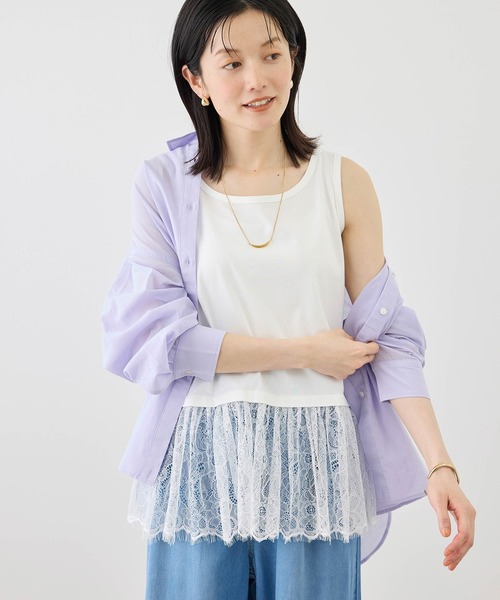 ROPE' PICNIC（ロペピクニック）の「レースドッキングタンク/着丈が選べる（タンクトップ・レディース・ホワイト・M/TM）」の18枚目の写真