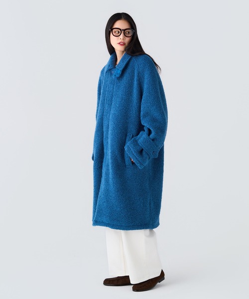 BEDWIN & THE HEARTBREAKERS(ベドウィン アンド ザ ハートブレイカーズ)の「WOOL BALMACAAN COAT "Balmacaan"(その他アウター・メンズ・グレー/ブラック/ブルー・MEDIUM/LARGE)」の4枚目の写真