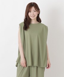【ひんやり】接触冷感 ノースリーブ鹿の子プルオーバー