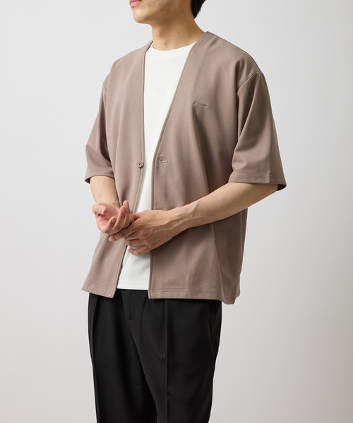 le cercle ADAM ET ROPE'(ルセルクルアダムエロペ)の「ショートスリーブアンサンブルカーディガン(アンサンブル・レディース・ベージュ/ネイビー/グレー・L/LL/M)」の2枚目の写真