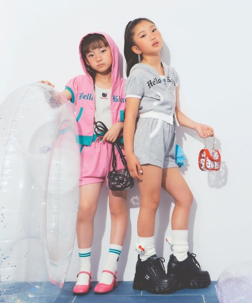 10C REPIPI(ジューシーレピピ)の「【HELLO KITTY】【10C REPIPI】パイルWZIPパーカー(パーカー・キッズ・ピンク/グレー・120cm/110cm/130cm)」の5枚目の写真