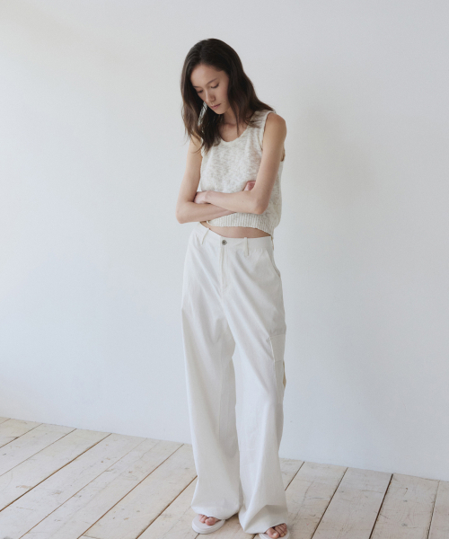 YEARNING(イヤニング)の「COTTON SLUB KNIT SLEEVELESS, IVORY(Tシャツ/カットソー・レディース・その他・FREE)」の2枚目の写真
