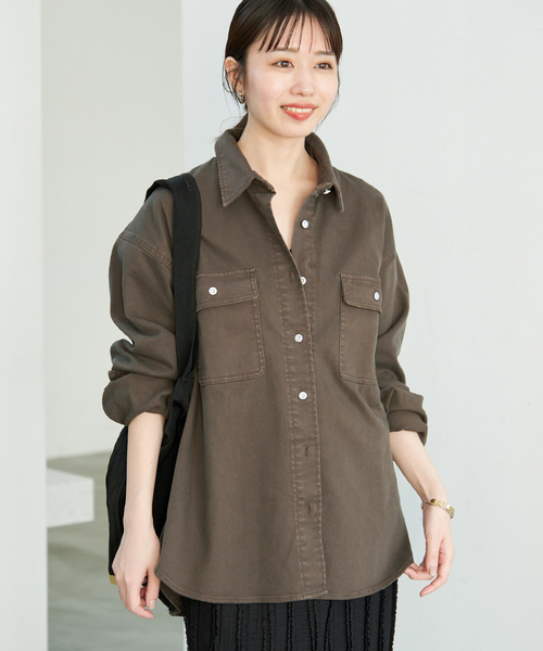 Healthy denim（ヘルシーデニム）の「《追加》HEALTHY DENIM/ヘルシーデニム SLOBE別注 petit Almond（シャツ/ブラウス・レディース・ブルー/カーキ・FREE）」の2枚目の写真