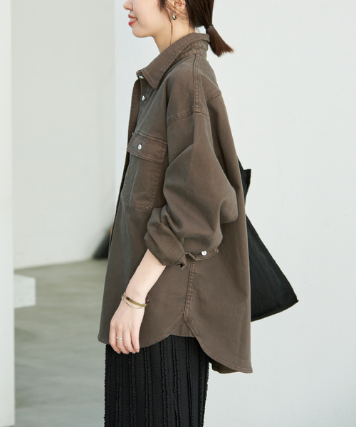 Healthy denim（ヘルシーデニム）の「《追加》HEALTHY DENIM/ヘルシーデニム SLOBE別注 petit Almond（シャツ/ブラウス・レディース・ブルー/カーキ・FREE）」の3枚目の写真