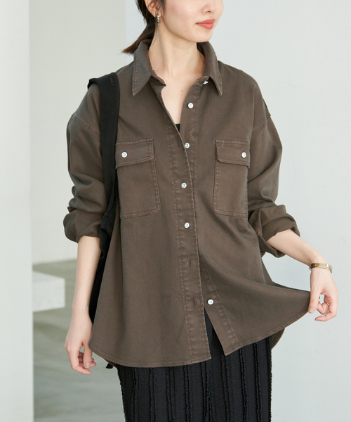 Healthy denim（ヘルシーデニム）の「《追加》HEALTHY DENIM/ヘルシーデニム SLOBE別注 petit Almond（シャツ/ブラウス・レディース・ブルー/カーキ・FREE）」の5枚目の写真