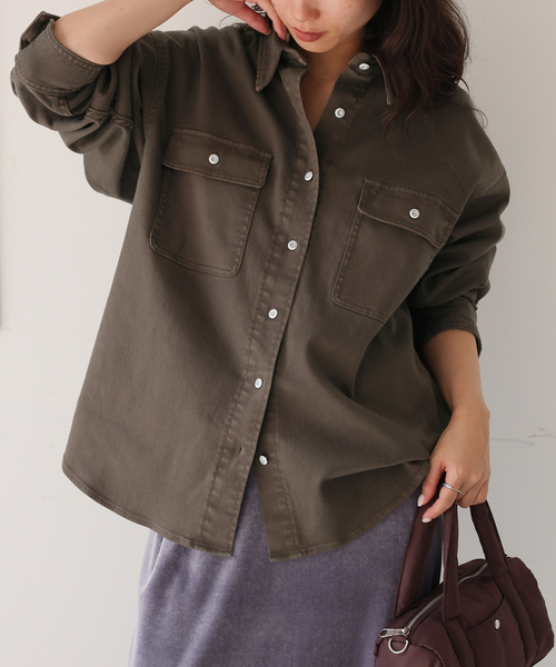 Healthy denim（ヘルシーデニム）の「《追加》HEALTHY DENIM/ヘルシーデニム SLOBE別注 petit Almond（シャツ/ブラウス・レディース・ブルー/カーキ・FREE）」の18枚目の写真
