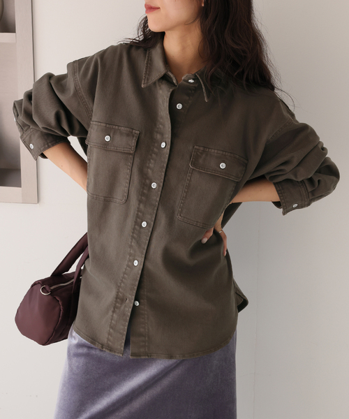 Healthy denim（ヘルシーデニム）の「《追加》HEALTHY DENIM/ヘルシーデニム SLOBE別注 petit Almond（シャツ/ブラウス・レディース・ブルー/カーキ・FREE）」の19枚目の写真