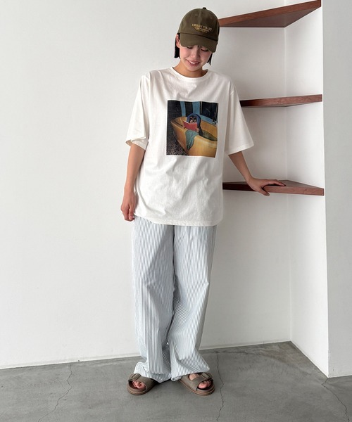 CANAL JEAN（キャナルジーン）の「bebyyou　ストライプイージーパンツ（その他パンツ・レディース・ベージュ/サックスブルー・ONE SIZE）」の11枚目の写真
