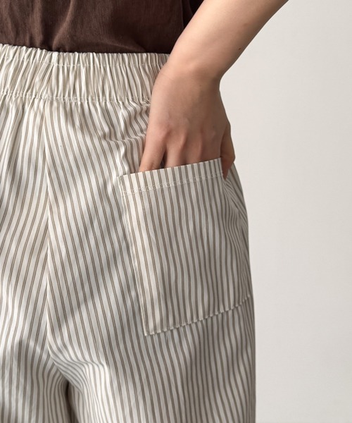 CANAL JEAN（キャナルジーン）の「bebyyou　ストライプイージーパンツ（その他パンツ・レディース・ベージュ/サックスブルー・ONE SIZE）」の8枚目の写真