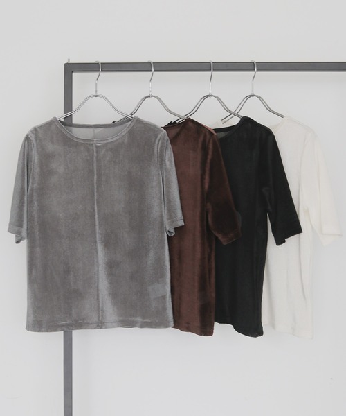 cheriella（シェリエラ）の「【cheriella】シアーベロアトップス SHEER VELOUR TOPS（Tシャツ/カットソー・レディース・オフホワイト/グレー/ブラック/ブラウン・FREE）」の13枚目の写真