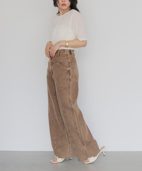 cheriella（シェリエラ）の「【cheriella】シアーベロアトップス SHEER VELOUR TOPS（Tシャツ/カットソー・レディース・オフホワイト/グレー/ブラック/ブラウン・FREE）」の22枚目の写真