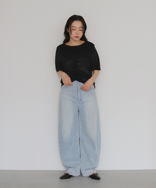 cheriella（シェリエラ）の「【cheriella】シアーベロアトップス SHEER VELOUR TOPS（Tシャツ/カットソー・レディース・オフホワイト/グレー/ブラック/ブラウン・FREE）」の16枚目の写真