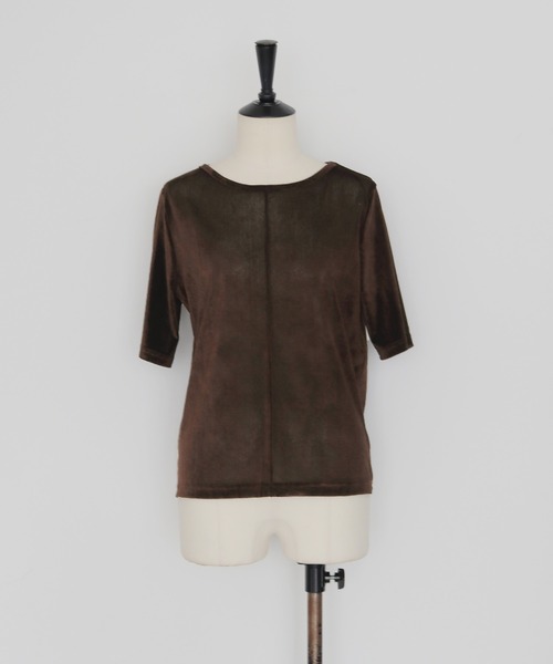 cheriella（シェリエラ）の「【cheriella】シアーベロアトップス SHEER VELOUR TOPS（Tシャツ/カットソー・レディース・オフホワイト/グレー/ブラック/ブラウン・FREE）」の9枚目の写真