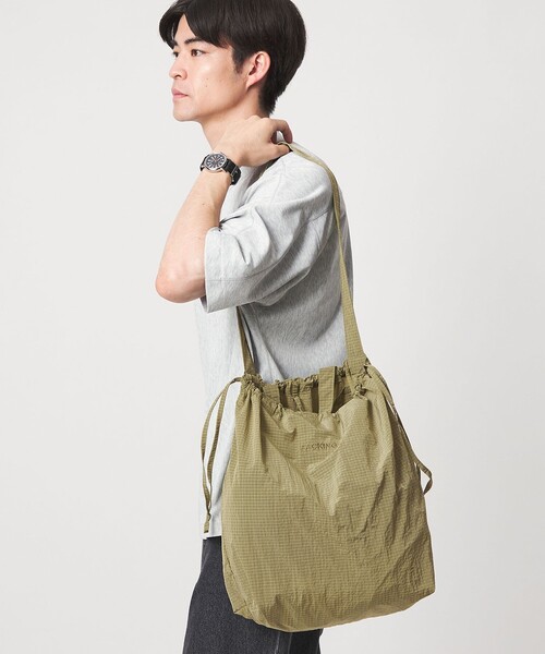 PACKING(パッキング)の「【別注】<PACKING>GLR リップストップ トートバッグ(ショルダーバッグ・メンズ・ダークブラウン/マスタード/ライトグレー・FREE)」の3枚目の写真