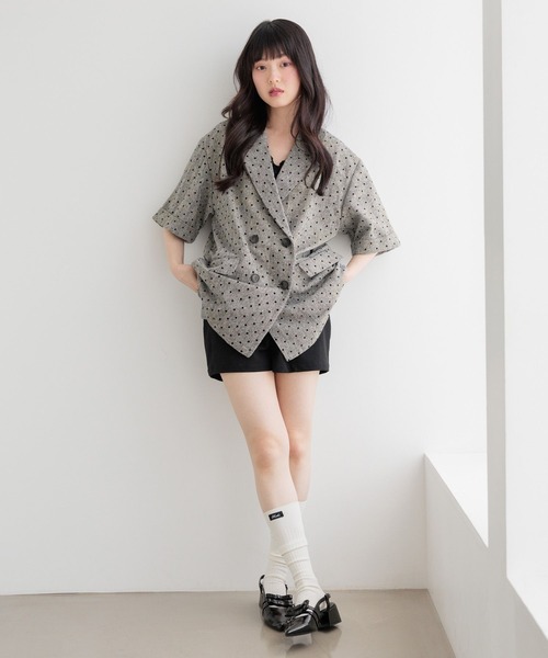 Heather(ヘザー)の「アソートツイードジャケット(半袖) 1057343(テーラードジャケット・レディース・グレー系その他/ブラウン・FREE)」の5枚目の写真