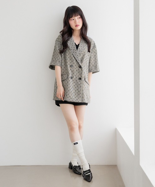 Heather(ヘザー)の「アソートツイードジャケット(半袖) 1057343(テーラードジャケット・レディース・グレー系その他/ブラウン・FREE)」の6枚目の写真